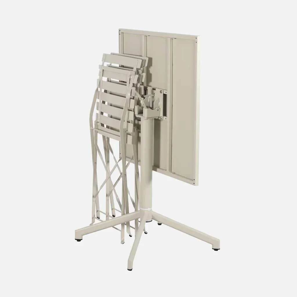 Table pliante bistrot métal jardin 2 sièges Chiara Emilia