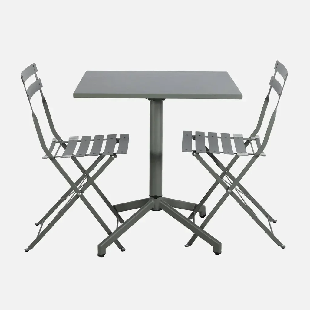 Table pliante bistrot métal jardin 2 sièges Chiara Emilia