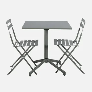 Table pliante bistrot métal jardin 2 sièges Chiara Emilia