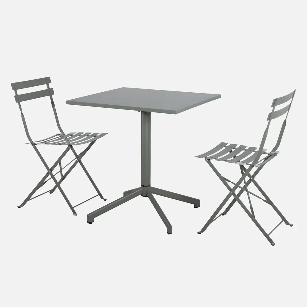 Table pliante bistrot métal jardin 2 sièges Chiara Emilia