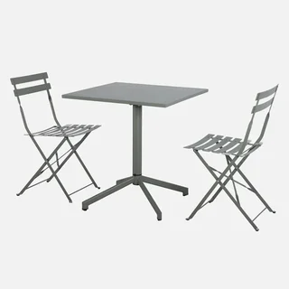 Table pliante bistrot métal jardin 2 sièges Chiara Emilia