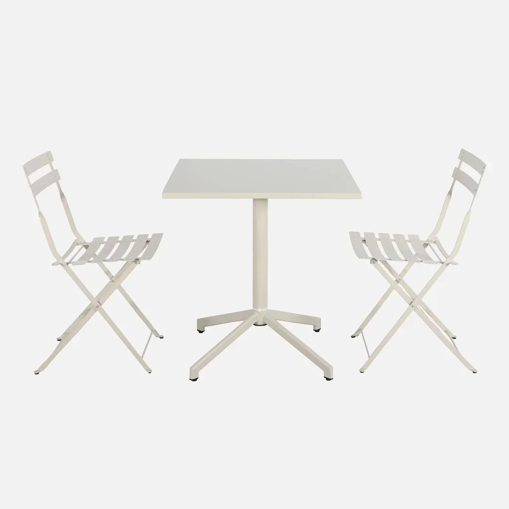 Table pliante bistrot métal jardin 2 sièges Chiara Emilia