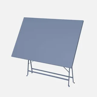 Ensemble table pliante bistrot 4 chaises métal bleu canard jardin terrasse
