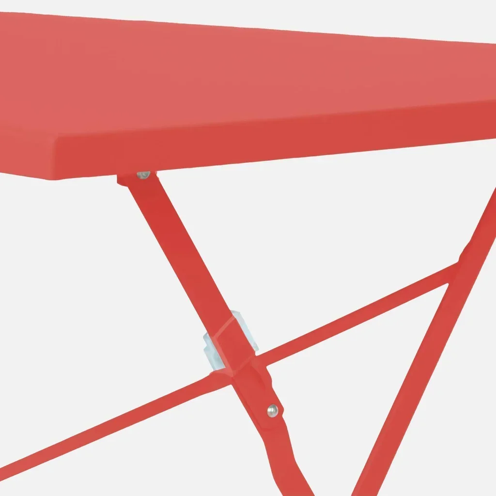 Table pliante bistrot métal bleu canard 4 places jardin terrasse