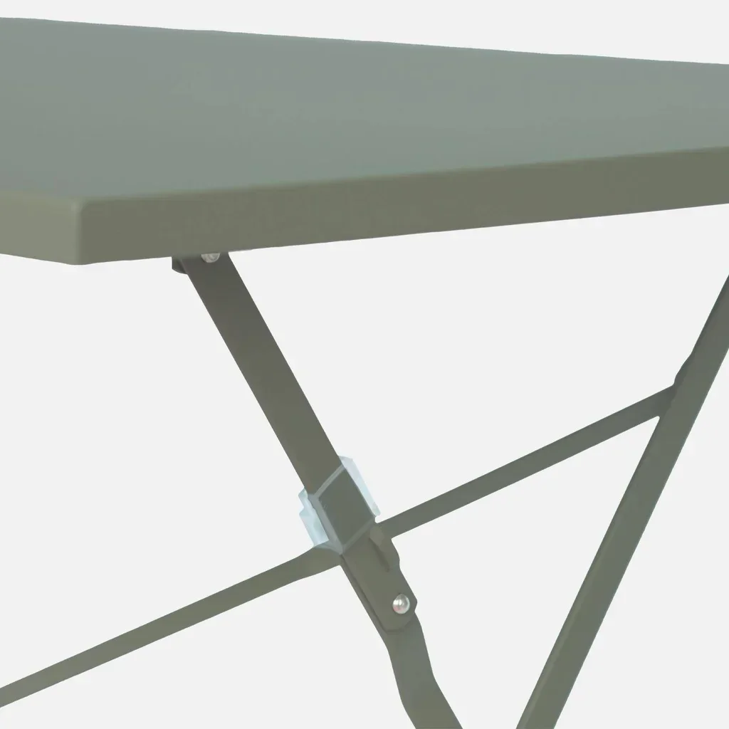 Table pliante bistrot métal bleu canard 4 places jardin terrasse
