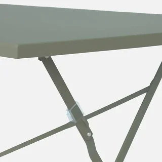 Table pliante bistrot métal bleu canard 4 places jardin terrasse