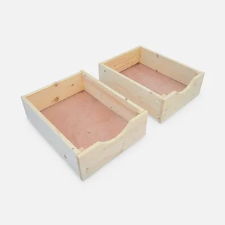 Table de rempotage en bois d'épicéa avec double tiroir de rangement