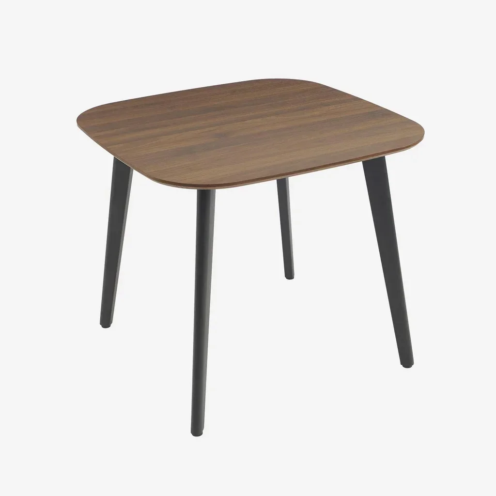 Table carrée 4 personnes bois métal noir 90x90 cm