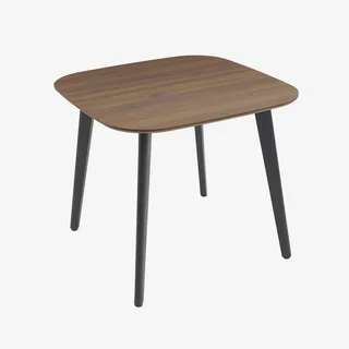 Table carrée 4 personnes bois métal noir 90x90 cm