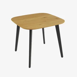 Table à manger carrée 4 places bois métal noir 90x90 cm