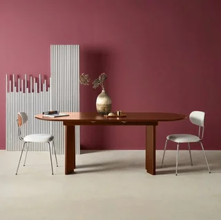Table ovale extensible 6-8 places hévéa massif chêne Albane