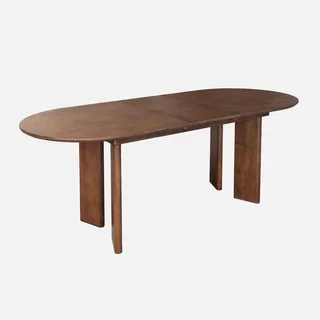 Table ovale extensible 6-8 places hévéa massif chêne Albane