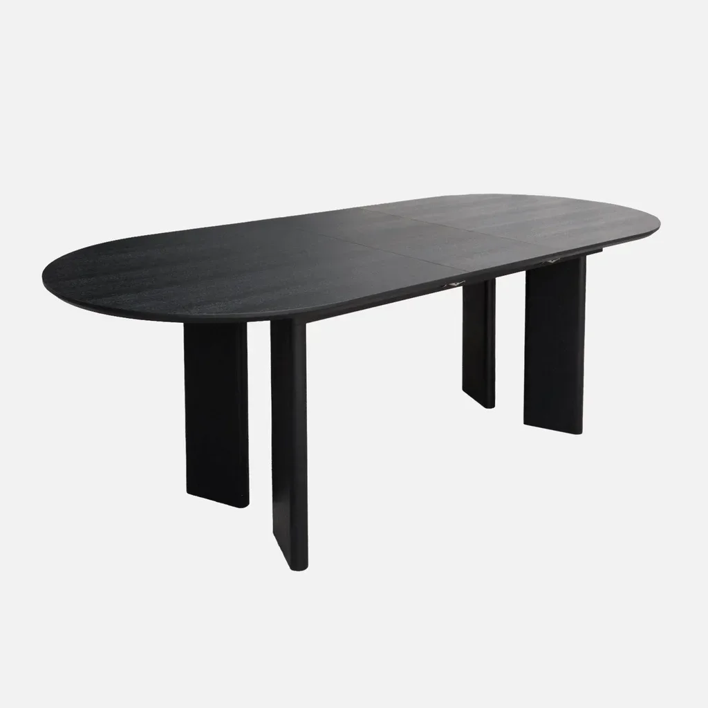 Table ovale extensible 6-8 places bois hévéa massif chêne Albane