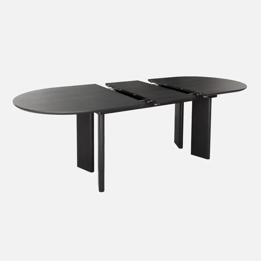 Table ovale extensible 6-8 places bois hévéa massif chêne Albane