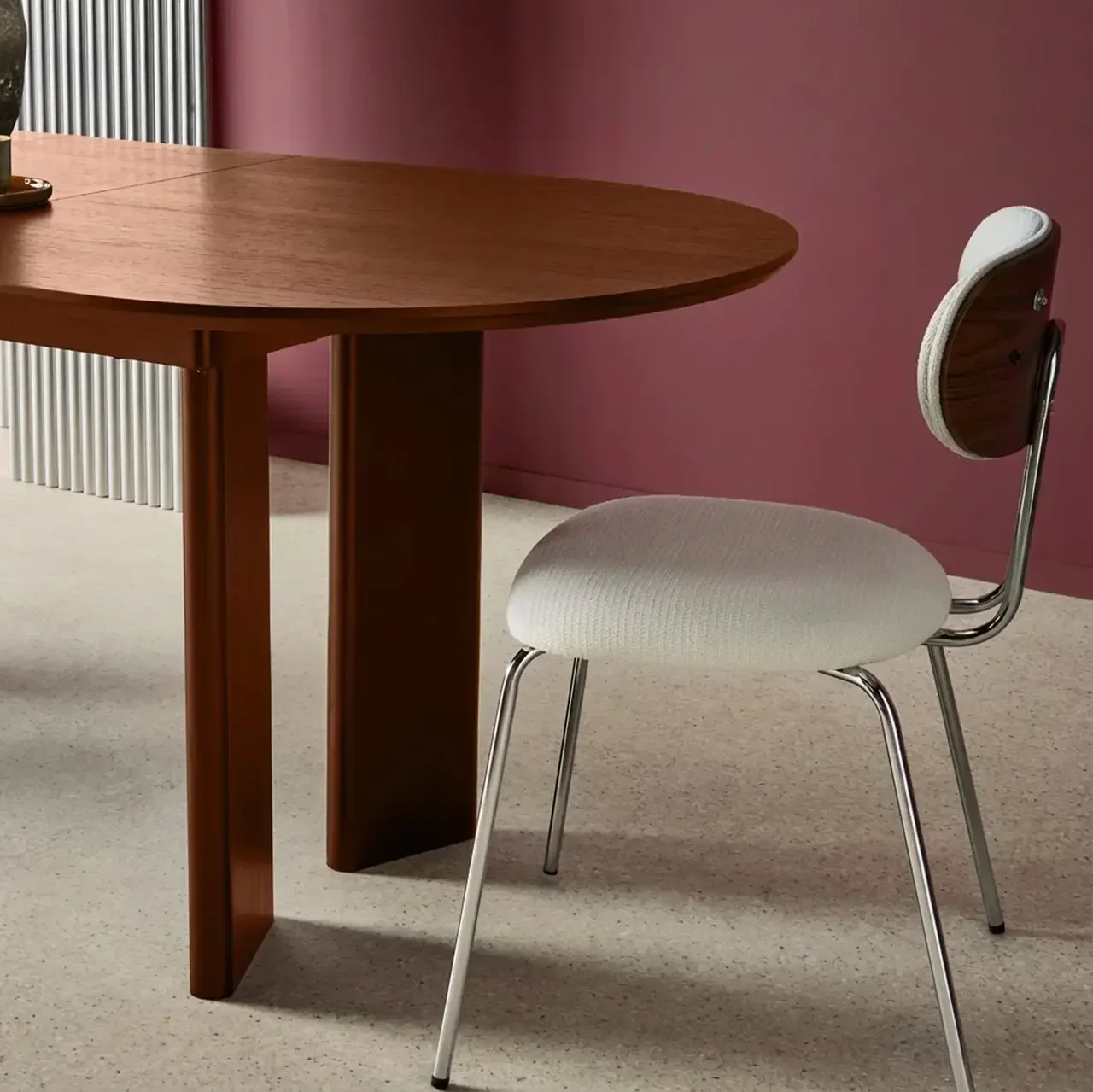 Table ovale extensible 6-8 places hévéa massif chêne Albane