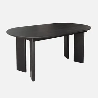 Table ovale extensible 6-8 places bois hévéa massif chêne Albane