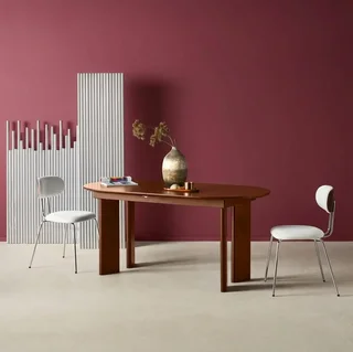 Table ovale extensible 6-8 places hévéa massif chêne Albane