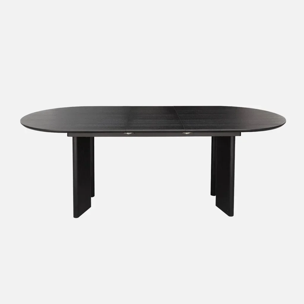 Table ovale extensible 6-8 places bois hévéa massif chêne Albane