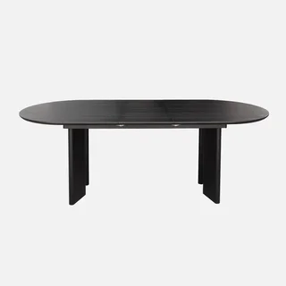 Table ovale extensible 6-8 places bois hévéa massif chêne Albane