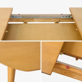 Table à manger ovale extensible Lina 6-8 places bois massif