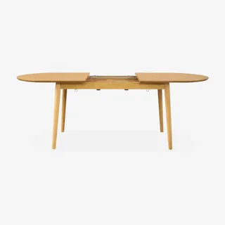 Table à manger ovale extensible Lina 6-8 places bois massif