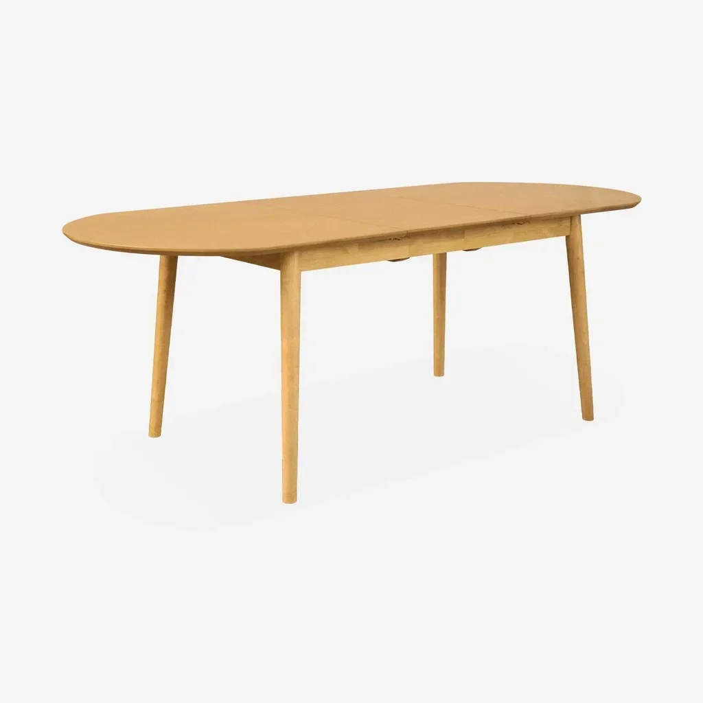 Table à manger ovale extensible Lina 6-8 places bois massif