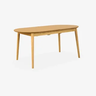 Table à manger ovale extensible Lina 6-8 places bois massif