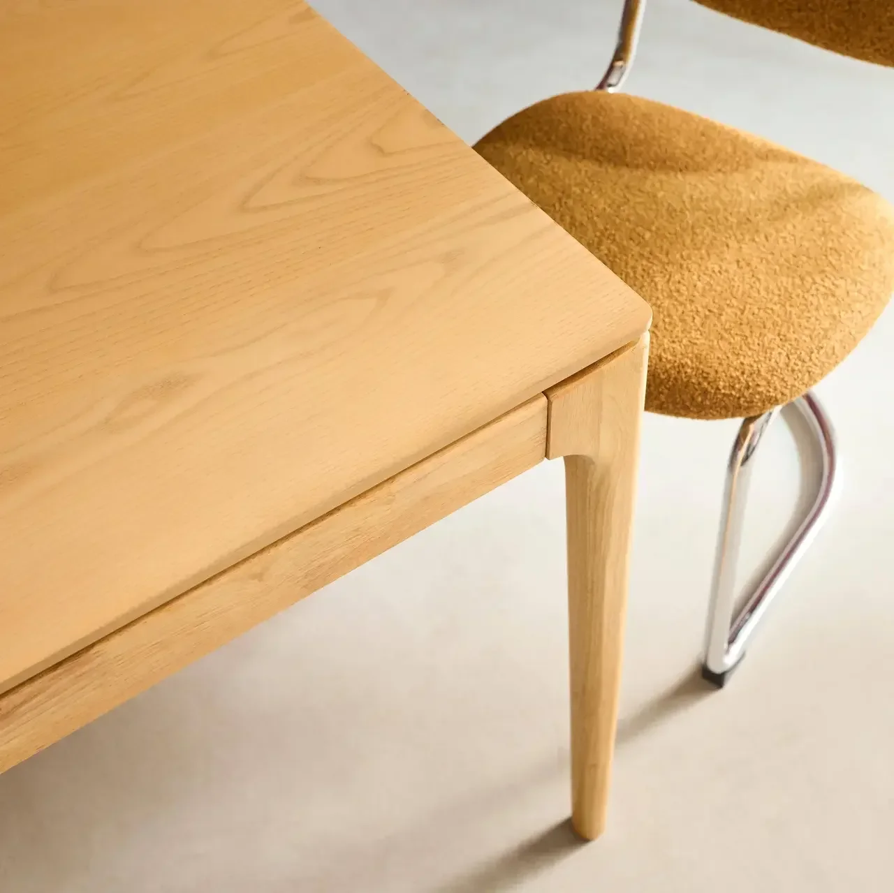 Elena Dining Table 8 Seater Solid Hevea Wood Ash 200 cm