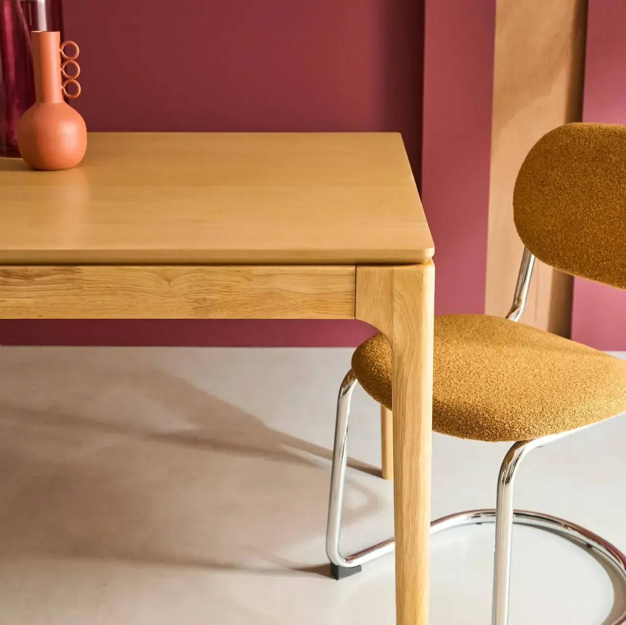 Elena Dining Table 8 Seater Solid Hevea Wood Ash 200 cm