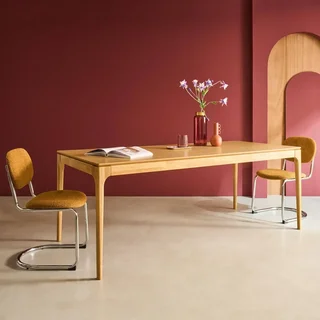 Elena Dining Table 8 Seater Solid Hevea Wood Ash 200 cm