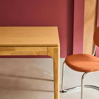Table à manger Elena 160 cm bois massif hévéa frêne 6 personnes