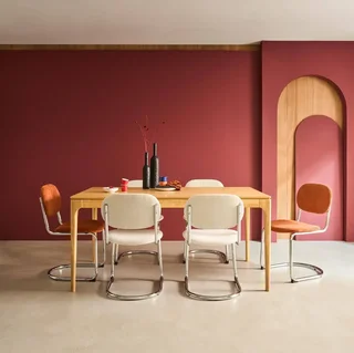 Table à manger Elena 160 cm bois massif hévéa frêne 6 personnes