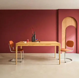 Table à manger Elena 160 cm bois massif hévéa frêne 6 personnes