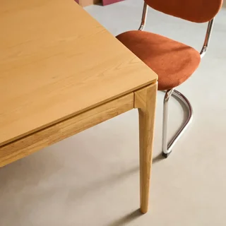 Table à manger Elena 160 cm bois massif hévéa frêne 6 personnes
