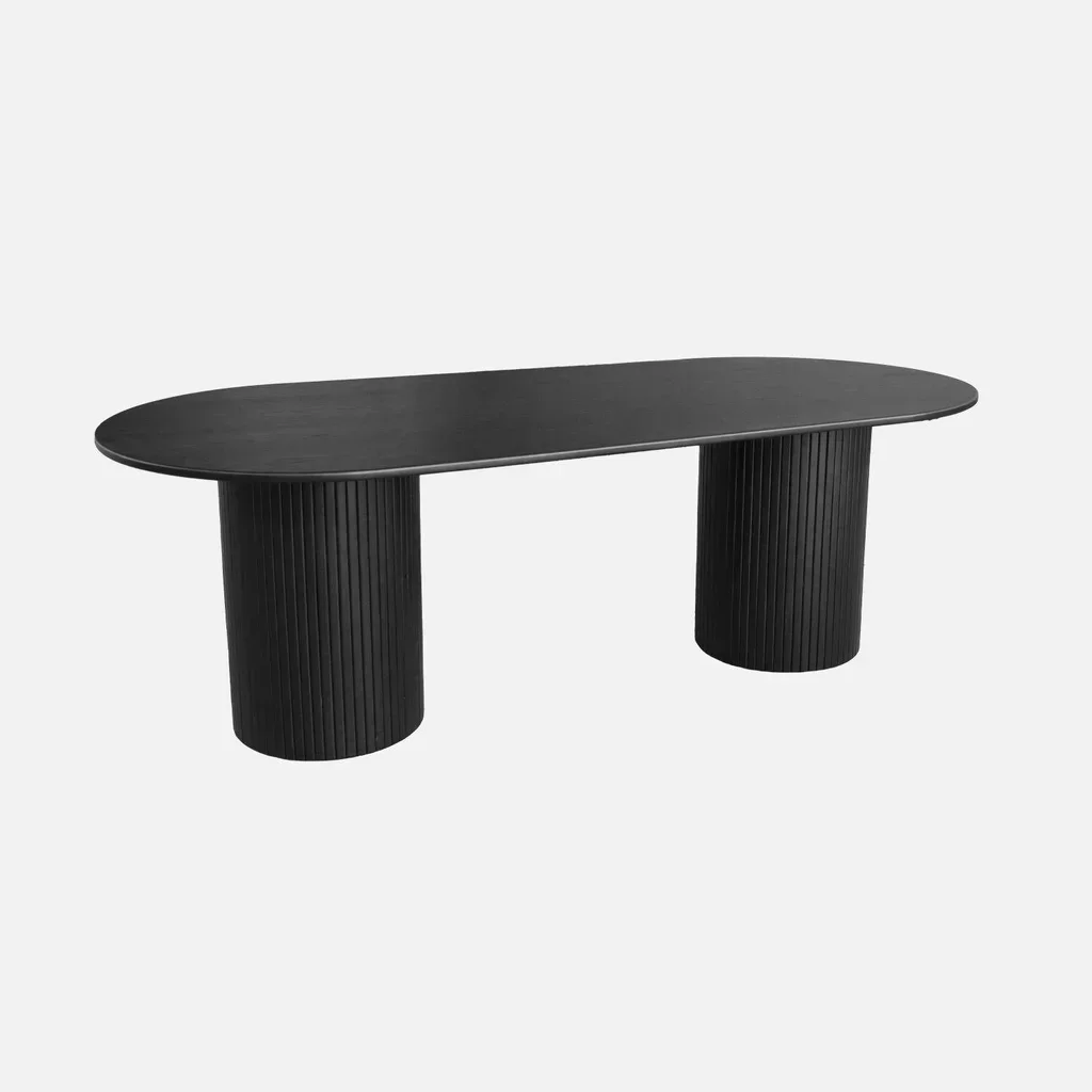 Table rectangulaire hévéa massif chêne 8 personnes 220cm Estelle