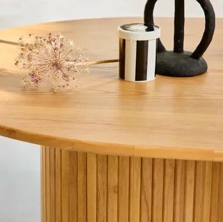 Table repas rectangulaire hévéa massif chêne 8 personnes Estelle