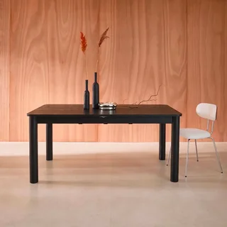 Table rectangulaire rallonge hévéa chêne 6-10 personnes Solene