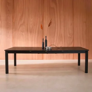 Table rectangulaire rallonge hévéa chêne 6-10 personnes Solene
