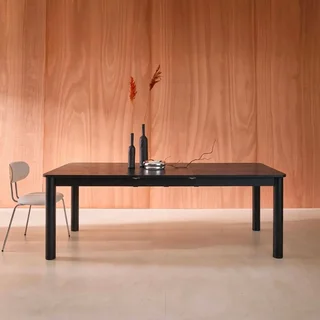 Table rectangulaire rallonge hévéa chêne 6-10 personnes Solene