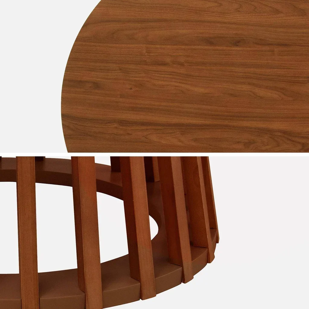 Table ronde 4 personnes bois sapin Ø120 cm style naturel
