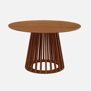 Table ronde 4 personnes bois sapin Ø120 cm style naturel
