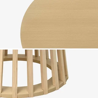 Table ronde 4 personnes bois sapin Ø120 cm style naturel contemporain