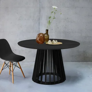 Table ronde bois sapin 4 personnes style naturel Ø120cm