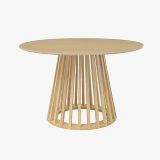 Table ronde 4 personnes bois sapin Ø120 cm style naturel contemporain