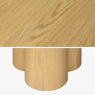 Table ronde 4 personnes hévéa massif chêne Leonore 130cm