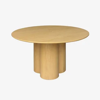Table ronde 4 personnes hévéa massif chêne Leonore 130cm
