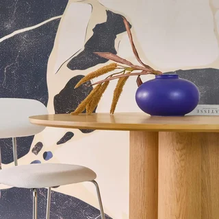 Table ronde 4 personnes hévéa massif chêne Leonore 130cm