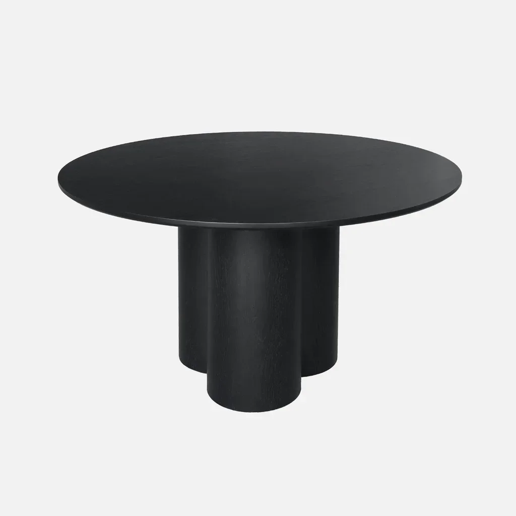 Table ronde 4 personnes hévéa massif chêne Leonore 130 cm