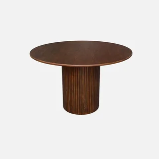 Table ronde 4 personnes hévéa massif chêne Estelle 115 cm