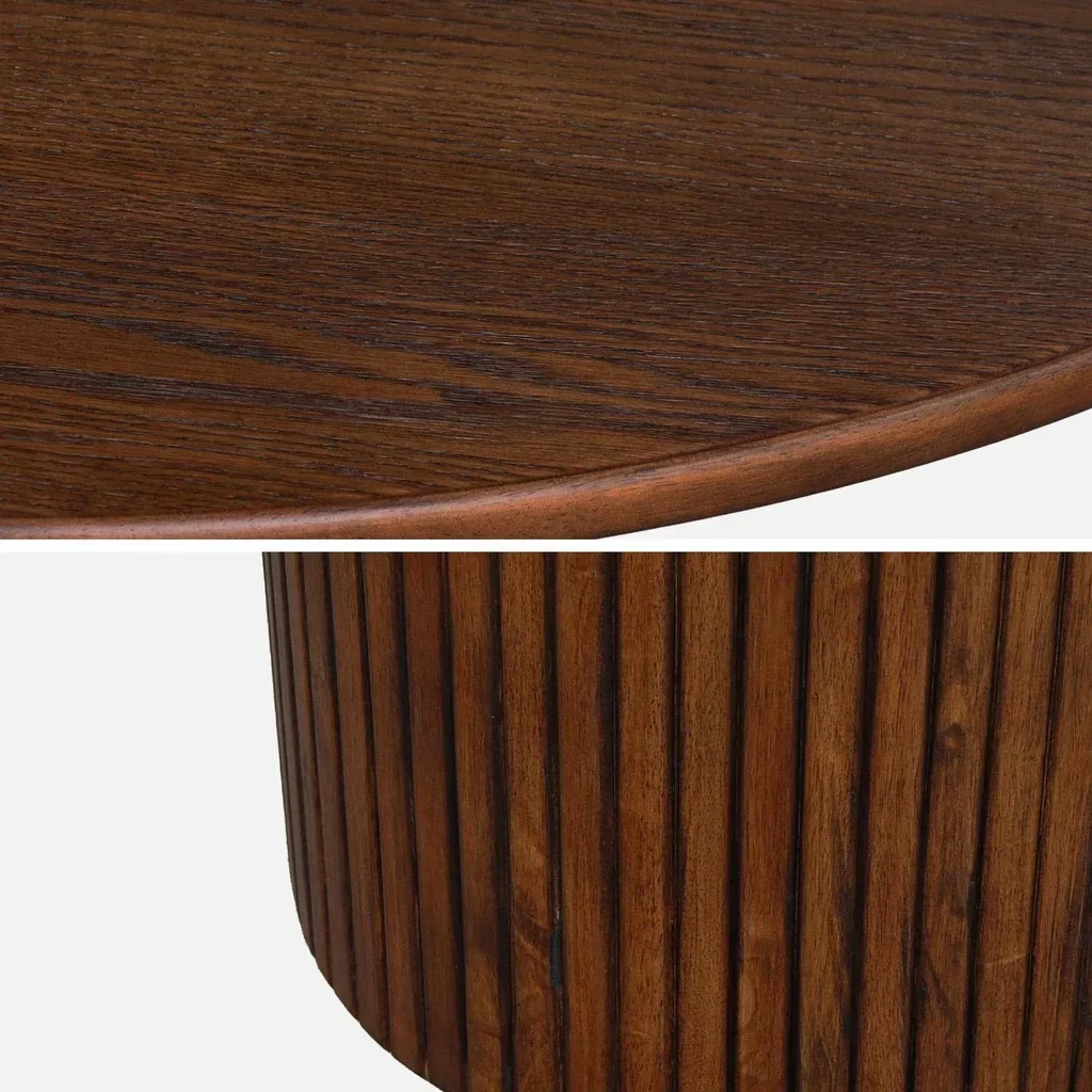 Table ronde 4 personnes hévéa massif chêne Estelle 115 cm